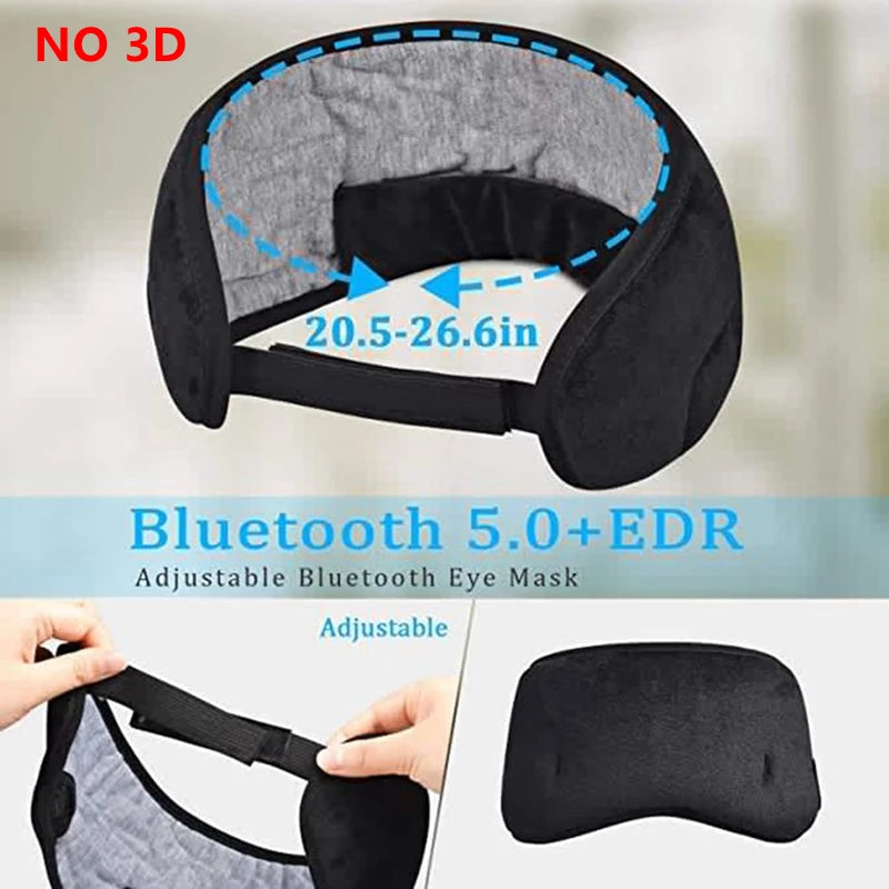 Sleep Headphones Bluetooth 5.0 Wireless 3D Eye Mask HeadSet With Microphone for Side Breathable Sleepers Travel Call And Music