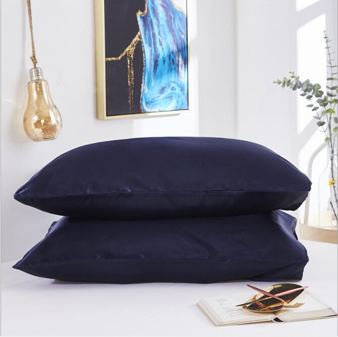 2PCS Pillowcase Black White Solid Color Pillow Cover US Twin Queen King Size Pillowcase