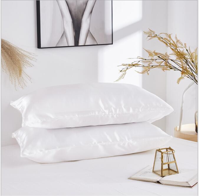 2PCS Pillowcase Black White Solid Color Pillow Cover US Twin Queen King Size Pillowcase