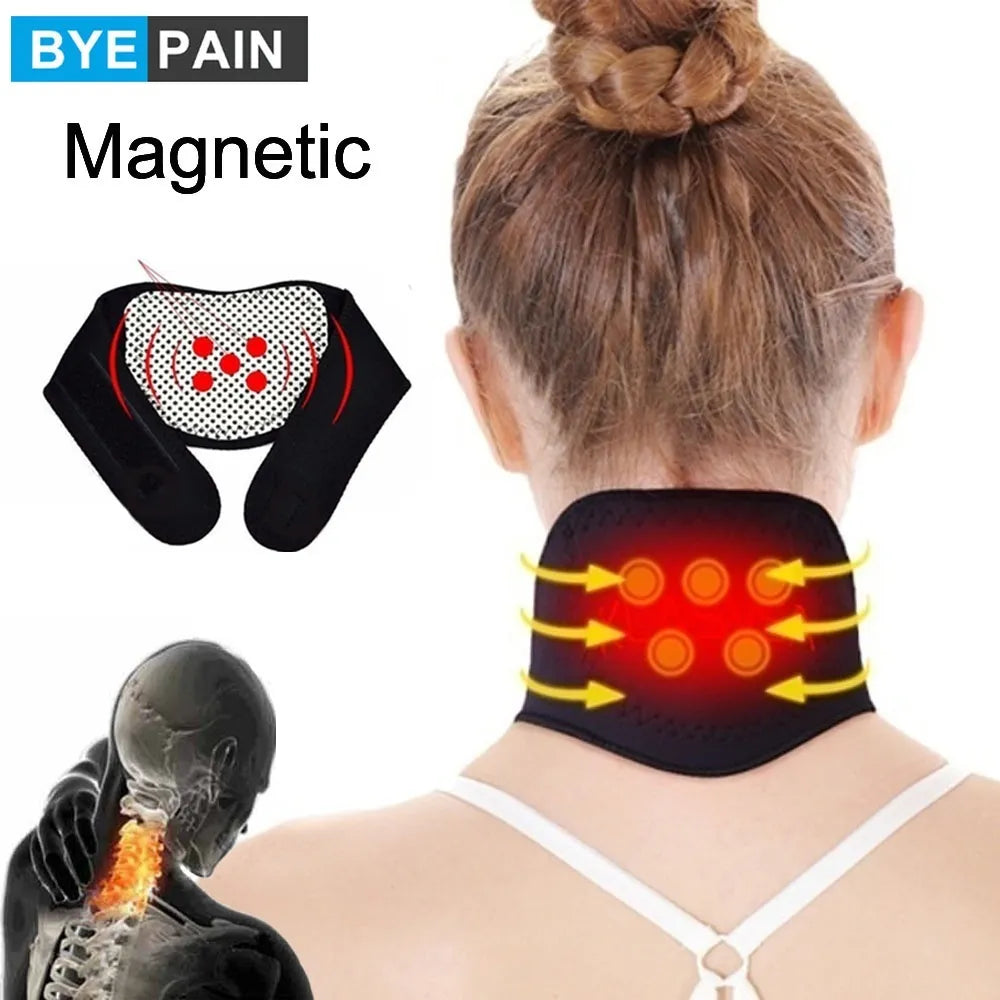 1 Pcs BYEPAIN Tourmaline Magnetic Therapy Neck Massager Cervical Vertebra Protection Spontaneous Heating Belt Body Massager