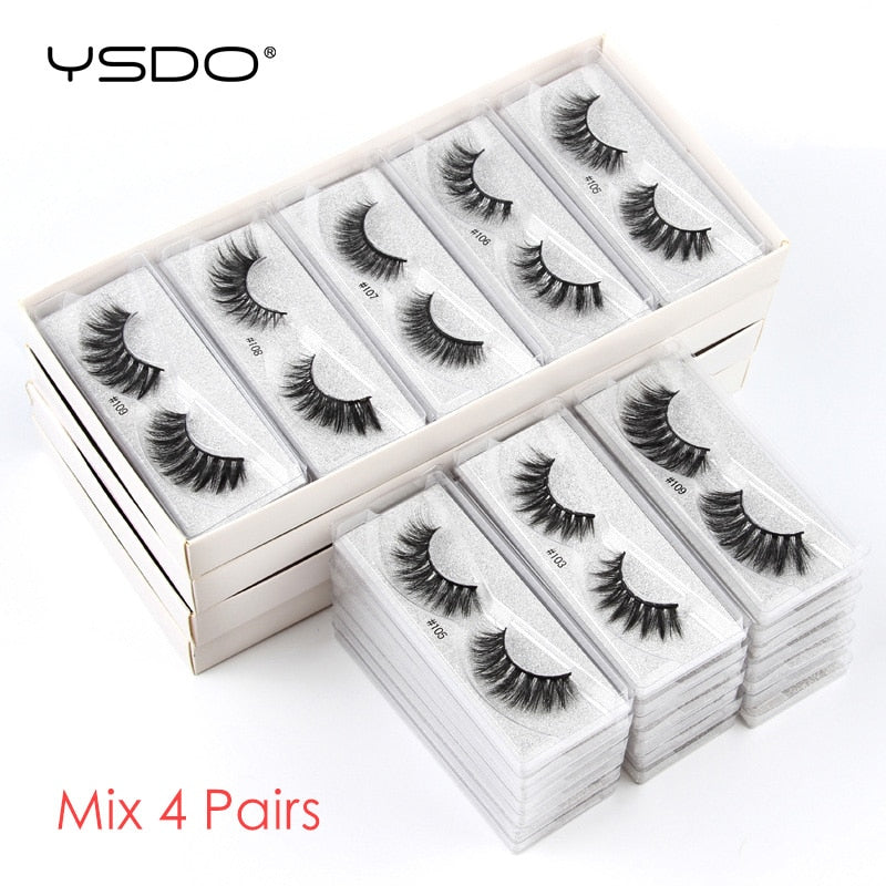 YSDO Eyelashes Wholesale 10/20/50/100 PCS 3d Mink Eyelashes Natural Mink Lashes Wholesale False Eyelashes Makeup Lashes In Bulk