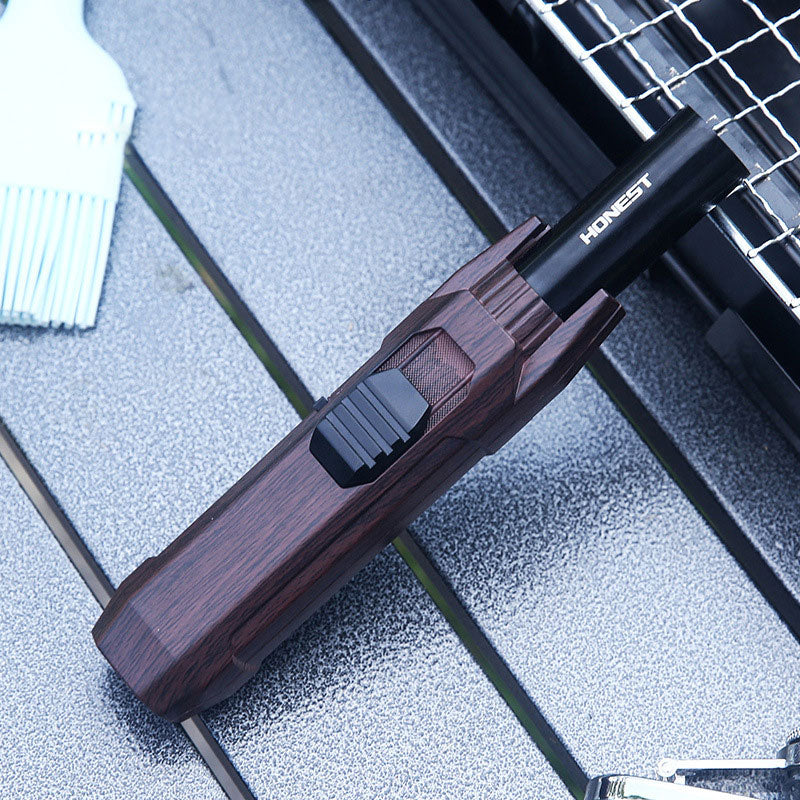 2023 Honest Kitchen Outdoor BBQ Metal Windproof Cigar Big Jet Flames Lighter Turbo Torch Fire Gas Lighters Men&#39;s Gift